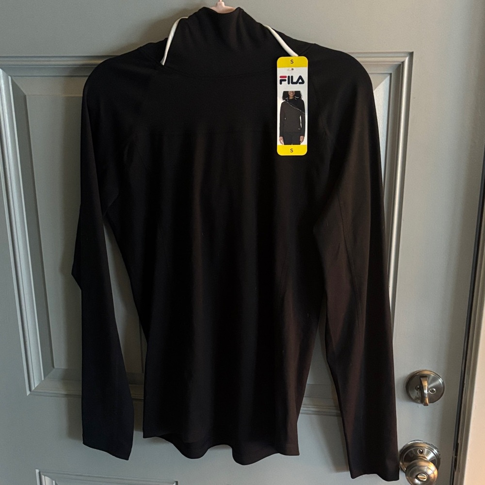 FILA Black Long Sleeve Mock Neck Top